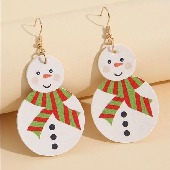 Cute Snowman Earrings  - Picture 1 of 4